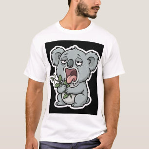 Camiseta Coala Exausto Bocejando Engraçado