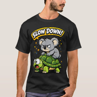 Camiseta Coala Montado em Tartaruga Animal Divertido