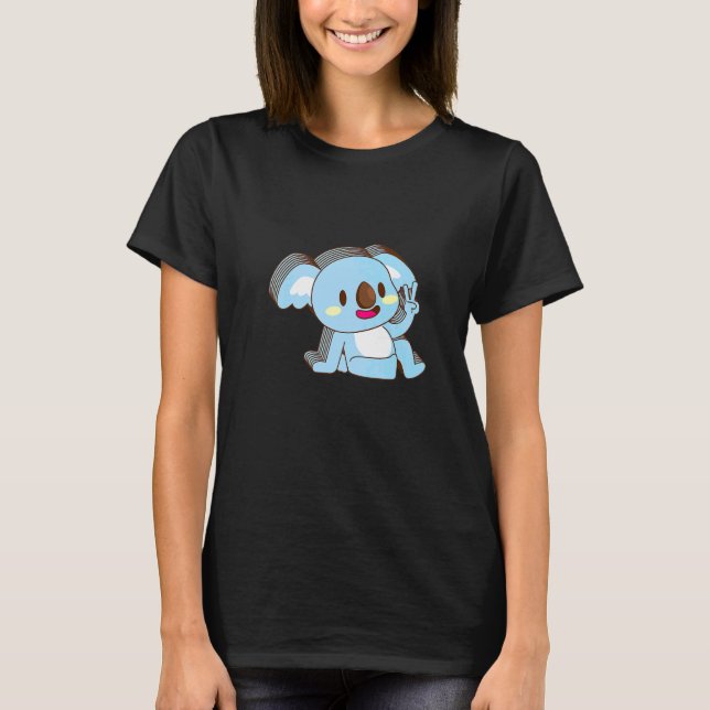 Camiseta Coala Multilayer Paz Relaxada Fofa Estética   (Frente)