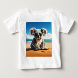 Camiseta Coala numa praia arenosa