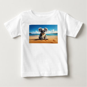 Camiseta Coala numa praia arenosa