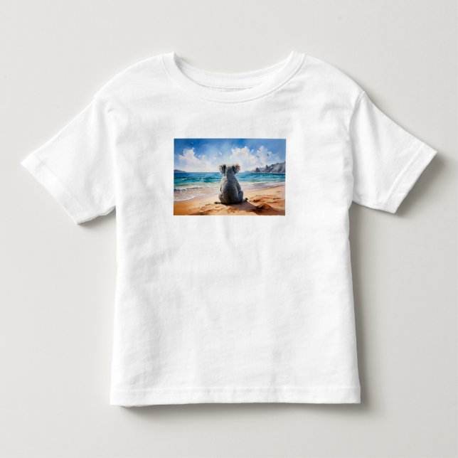 Camiseta Coala observando o oceano (Frente)
