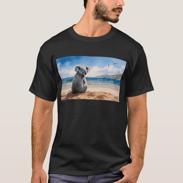 Camiseta Coala observando o oceano (Frente)