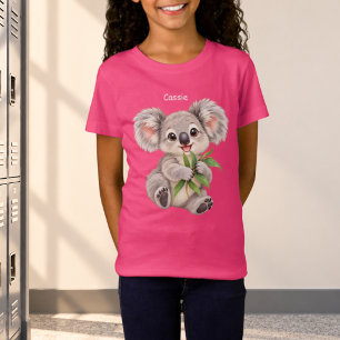Camiseta Coala Segurando Folhas de Eucalipto Personalizado