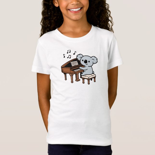 Camiseta Coala Tocando Piano (Frente)