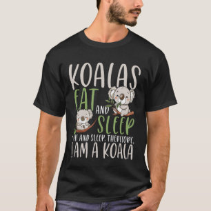 Camiseta Coalas Comem e Dormem Engraçado Relaxamento Humor 
