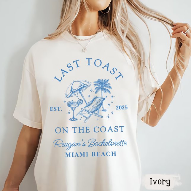 Camiseta Coasteira Bachelorette Modern Cocktail Blue (Criador carregado)