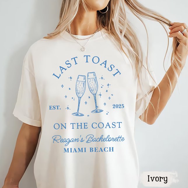 Camiseta Coasteira Bachelorette Modern Cocktail Blue (Criador carregado)