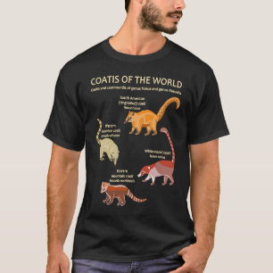Camiseta Coati e Coatimundi Espécie Trabalho de arte animal