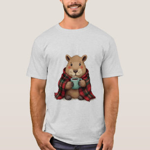 Camiseta Cobertor Café Capivara Natal - Amantes de Animais