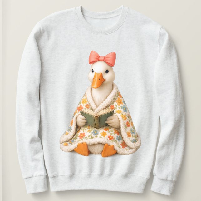 Camiseta Cobertor de Ganso Estudioso — Ganso Bobo com Laço  (Frente do Design)