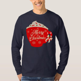 Camiseta Cobertura de Natal Flocos de Neve Confeitos