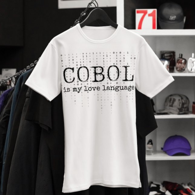 Camiseta Cobol é minha língua de amor.b (Criador carregado)