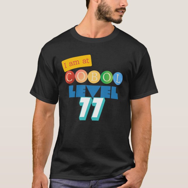 Camiseta Cobol Nível Especial de Programação 77 Número (Frente)