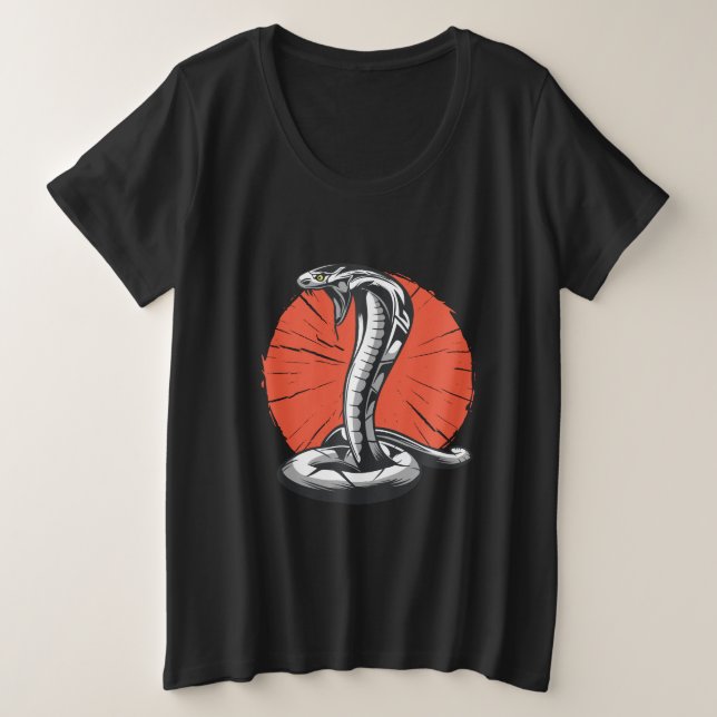 Camiseta Cobra abre capô, cobra atacando (Frente do Design)