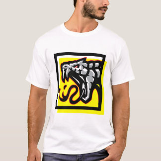 Camiseta Cobra, amarelo-venoso preto e vermelho