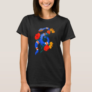 Camiseta Cobra Animal Flower Blue Viper Python Worm Wild Fo