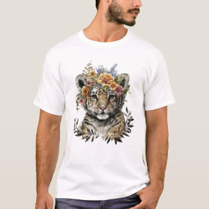 Camiseta Cobra Aquosa Floral Bebê Tigre