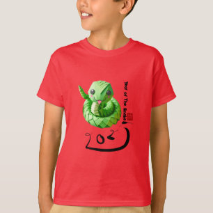 Camiseta Cobra Chinês Cute - Ano 2025 Crianças T
