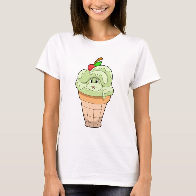 Camiseta Cobra com cone de Sorvete e Cherry (Frente)