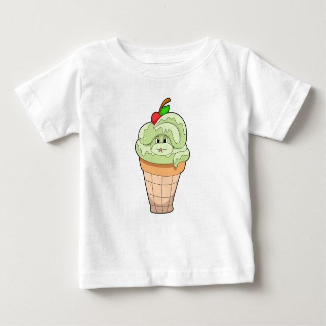 Camiseta Cobra com cone de Sorvete e Cherry (Frente)