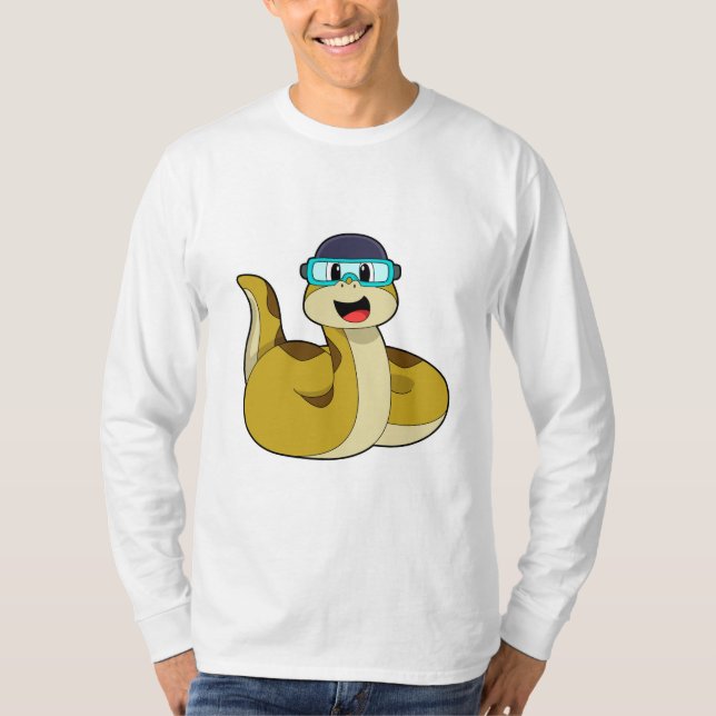 Camiseta Cobra com óculos de natação (Frente)