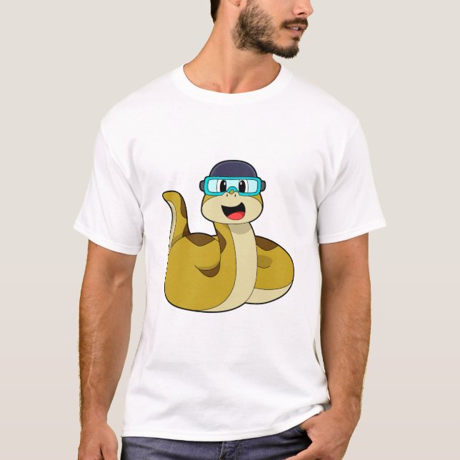 Camiseta Cobra com óculos de natação (Frente)