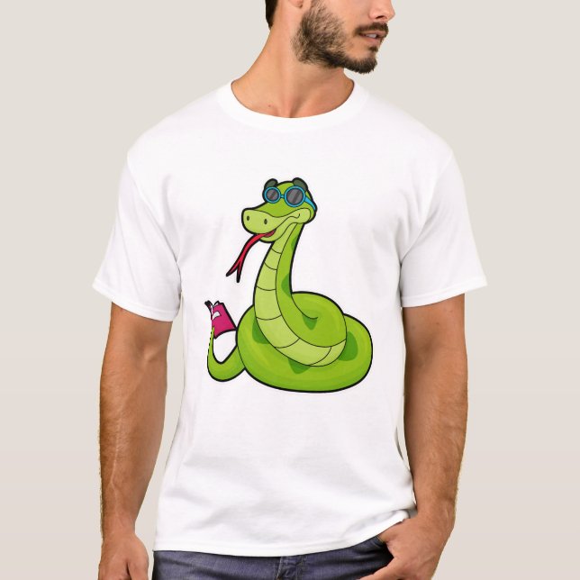 Camiseta Cobra com óculos e livro (Frente)