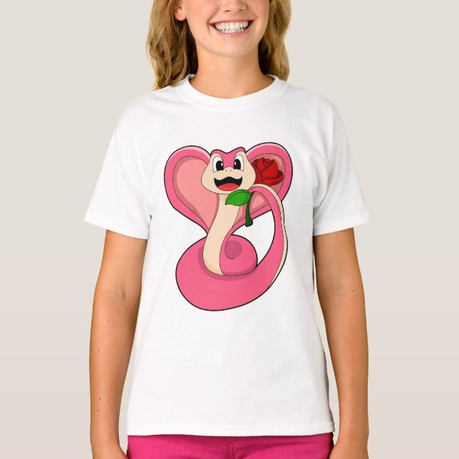 Camiseta Cobra com Rosa (Frente)