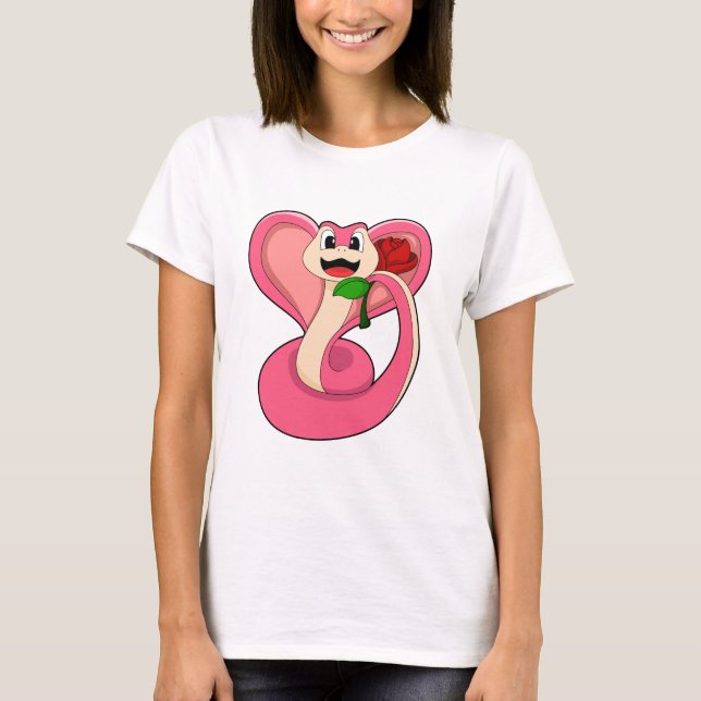 Camiseta Cobra com Rosa (Frente)