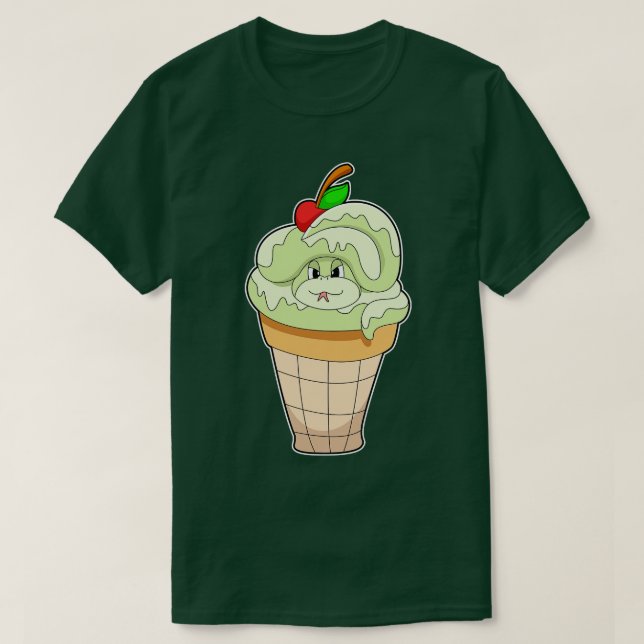 Camiseta Cobra com Sorvete de cereja (Frente do Design)
