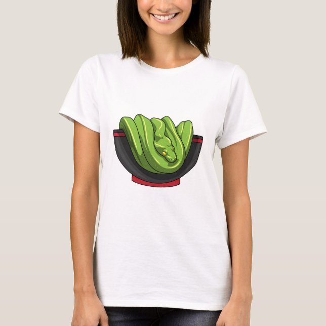 Camiseta Cobra com Tigela de Ramen (Frente)