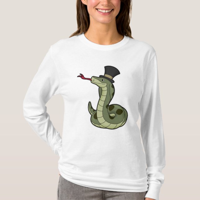 Camiseta Cobra como Cavalheiro e Chapéu (Frente)