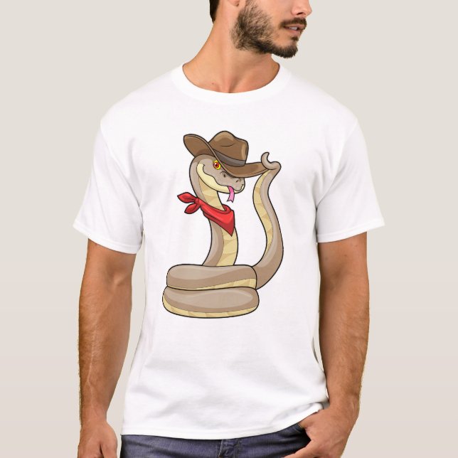 Camiseta Cobra como Cowboy com Scarf (Frente)