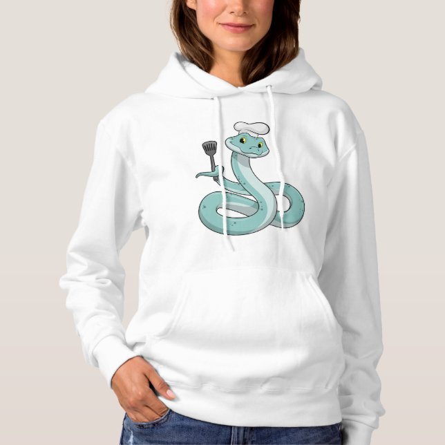 Camiseta Cobra como cozinhar com chapéu de chef (Frente)