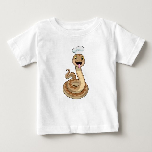 Camiseta Cobra como cozinhar com chapéu de chef (Frente)