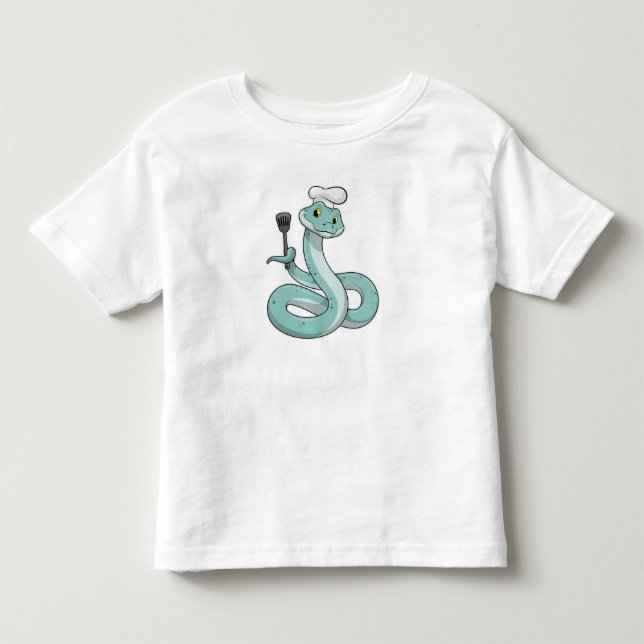 Camiseta Cobra como cozinhar com chapéu de chef (Frente)