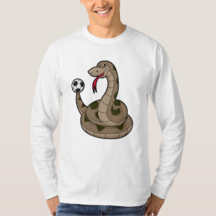 Camiseta Cobra como jogador de futebol com bola de futebol