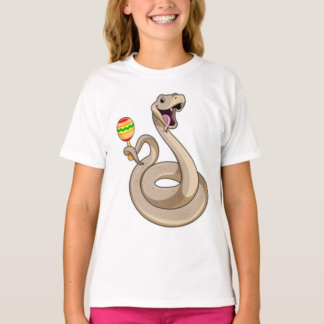 Camiseta Cobra como músico com Maracas (Frente)
