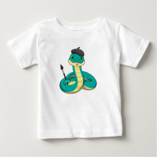 Camiseta Cobra como Pincel com pincel de pintura