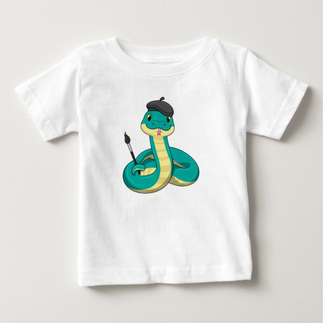 Camiseta Cobra como Pincel com pincel de pintura (Frente)