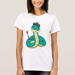 Camiseta Cobra como Pincel com pincel de pintura