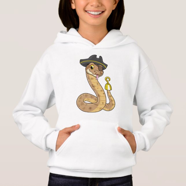 Camiseta Cobra como Pirata com Mão Gancho e Elemento (Frente)