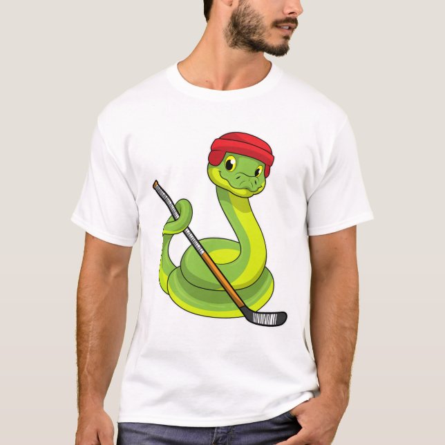Camiseta Cobra de hóquei no gelo com bastão de hóquei no ge (Frente)