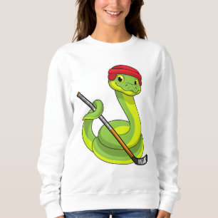 Camiseta Cobra de hóquei no gelo com bastão de hóquei no ge