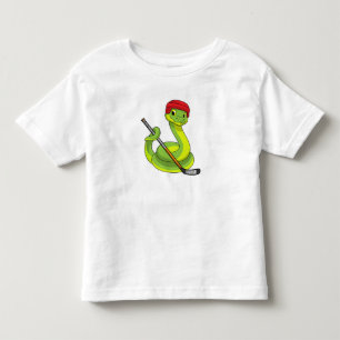 Camiseta Cobra de hóquei no gelo com bastão de hóquei no ge
