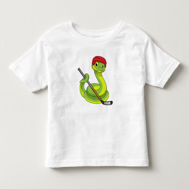 Camiseta Cobra de hóquei no gelo com bastão de hóquei no ge (Frente)