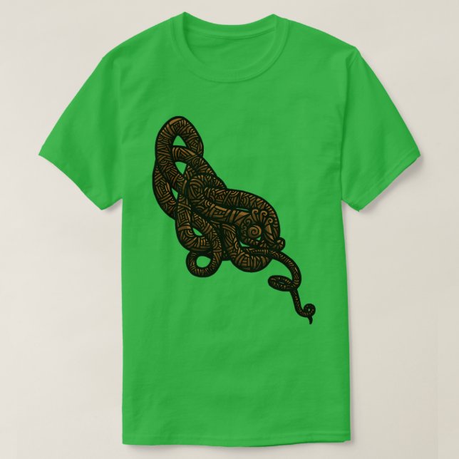 Camiseta Cobra de Viking Ouro antigo (Frente do Design)