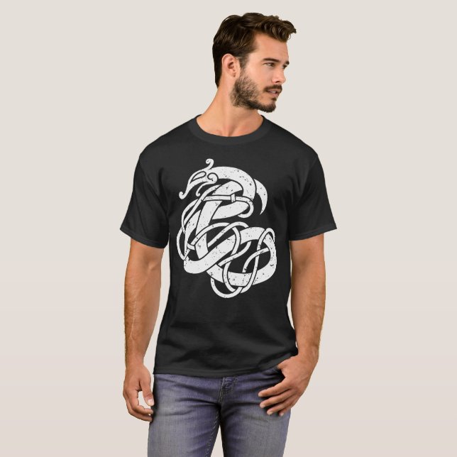 Camiseta Cobra do estilo de Viking Urnes (Frente Completa)