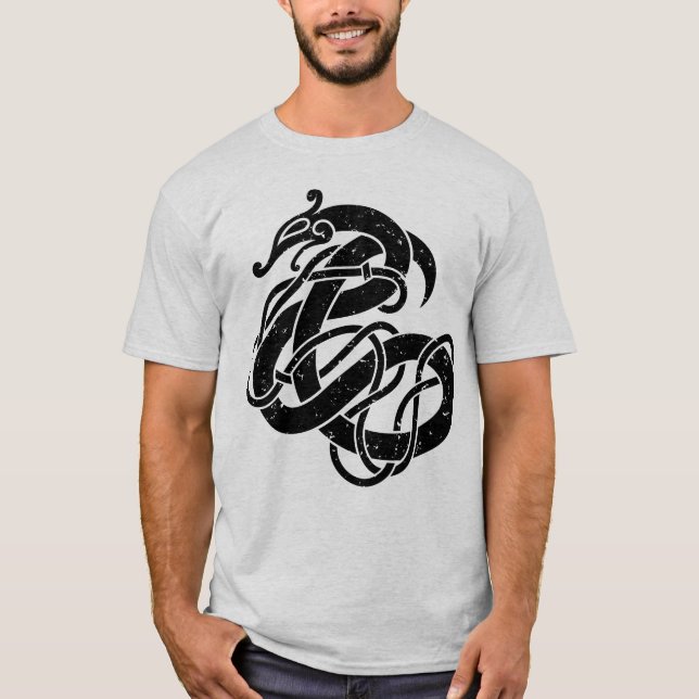 Camiseta Cobra do estilo de Viking Urnes (Frente)